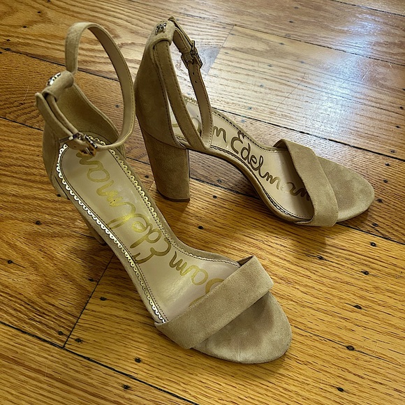 sam edelman | yaro block heel sandal - oatmeal suede - Picture 2 of 9